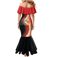 Personalised Tonga Emancipation Day Mermaid Dress Tongan Ngatu Pattern With Plumeria