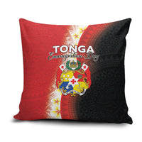 Tonga Emancipation Day Pillow Cover Tongan Ngatu Pattern With Plumeria