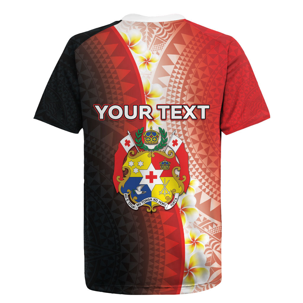 Personalised Tonga Emancipation Day Rugby Jersey Tongan Ngatu Pattern With Plumeria