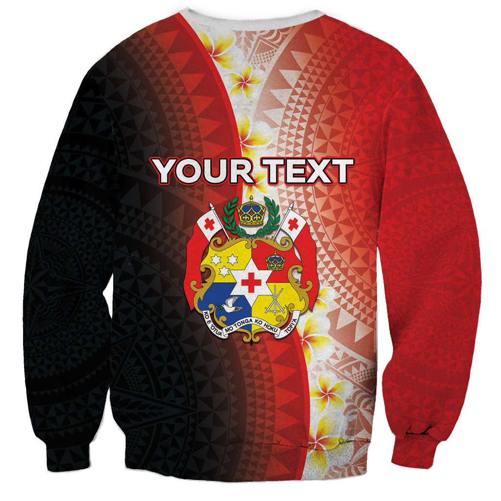 Personalised Tonga Emancipation Day Sweatshirt Tongan Ngatu Pattern With Plumeria
