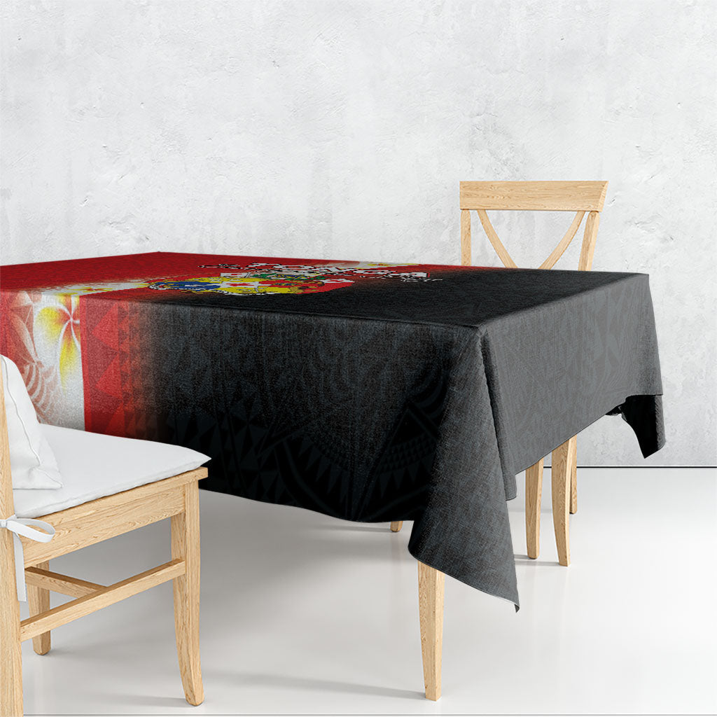 Tonga Emancipation Day Tablecloth Tongan Ngatu Pattern With Plumeria