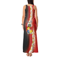 Personalised Tonga Emancipation Day Tank Maxi Dress Tongan Ngatu Pattern With Plumeria