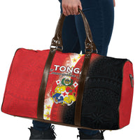 Tonga Emancipation Day Travel Bag Tongan Ngatu Pattern With Plumeria