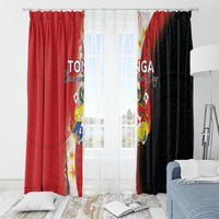 Tonga Emancipation Day Window Curtain Tongan Ngatu Pattern With Plumeria