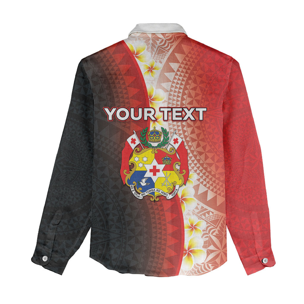 Personalised Tonga Emancipation Day Women Casual Shirt Tongan Ngatu Pattern With Plumeria