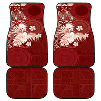 Tonga Ngatu Motifs Car Mats With Coat Of Arms Red