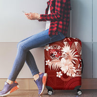Tonga Ngatu Motifs Luggage Cover With Coat Of Arms Red