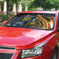 Papua New Guinea Auto Sun Shade Happy 50th Independence Anniversary - Polynesian Pride