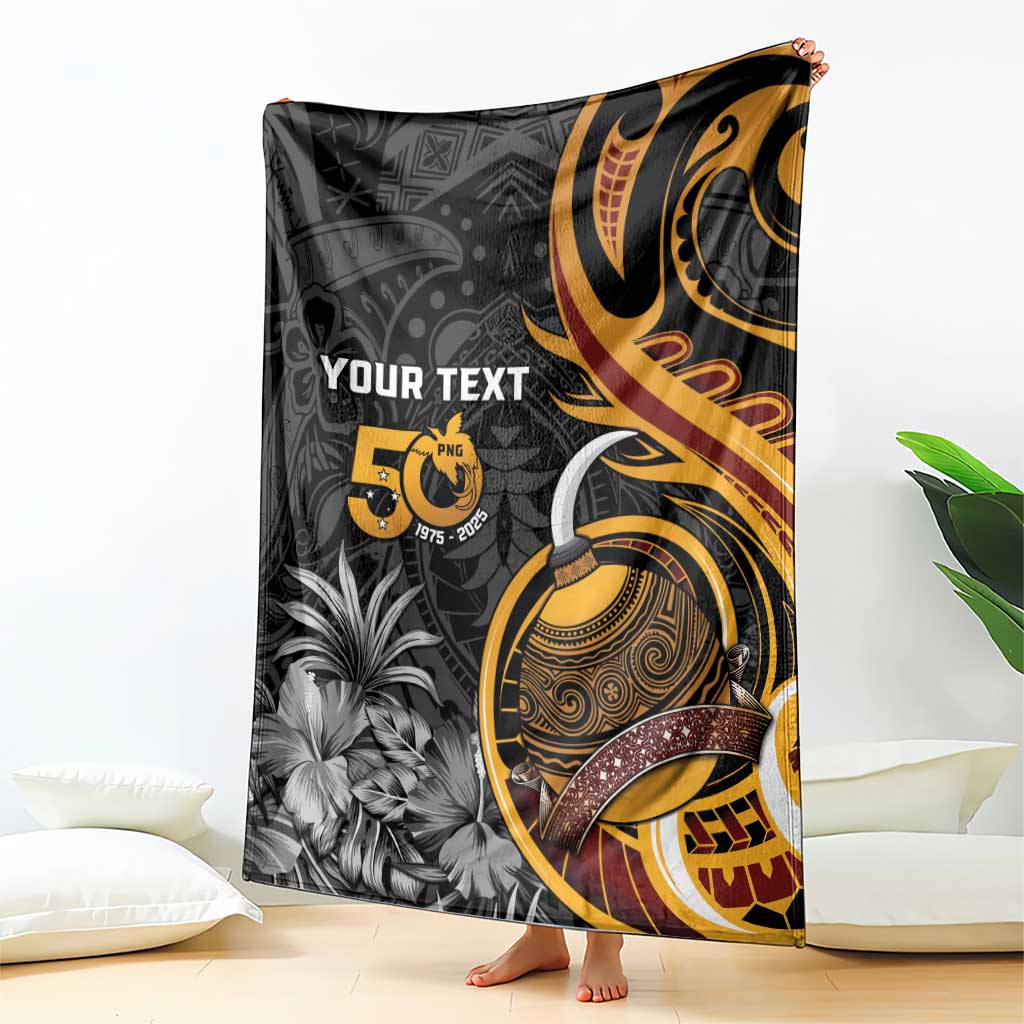 Personalised Papua New Guinea Blanket Happy 50th Independence Anniversary - Polynesian Pride