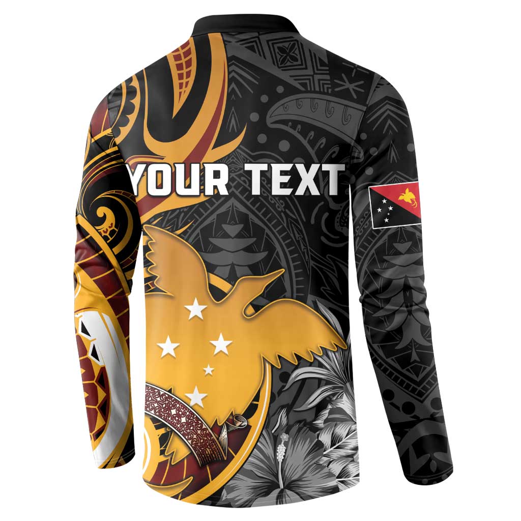 Personalised Papua New Guinea Button Sweatshirt Happy 50th Independence Anniversary - Polynesian Pride