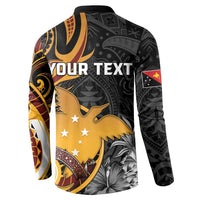 Personalised Papua New Guinea Button Sweatshirt Happy 50th Independence Anniversary - Polynesian Pride