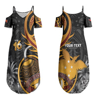 Personalised Papua New Guinea Couples Matching Summer Maxi Dress and Hawaiian Shirt Happy Independence Day LT05 - Polynesian Pride