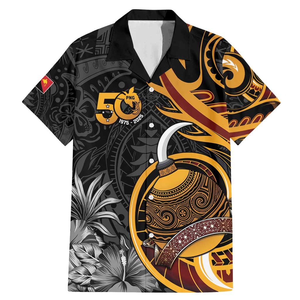 Personalised Papua New Guinea Family Matching Mermaid Dress and Hawaiian Shirt Happy 50th Independence Anniversary - Polynesian Pride