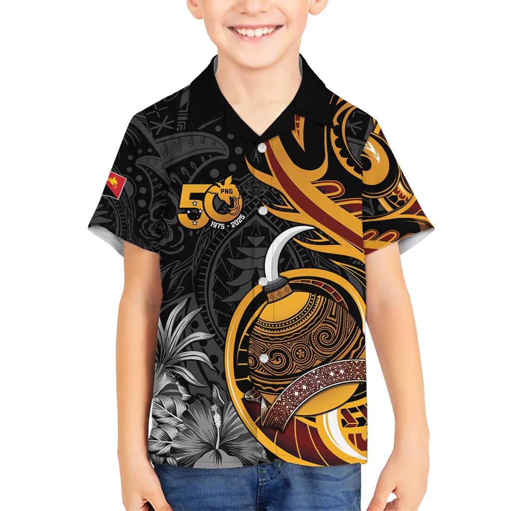 Personalised Papua New Guinea Family Matching Puletasi and Hawaiian Shirt Happy 50th Independence Anniversary - Polynesian Pride
