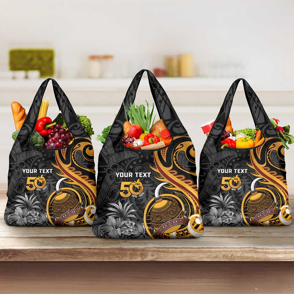 Personalised Papua New Guinea Grocery Bag Happy 50th Independence Anniversary - Polynesian Pride