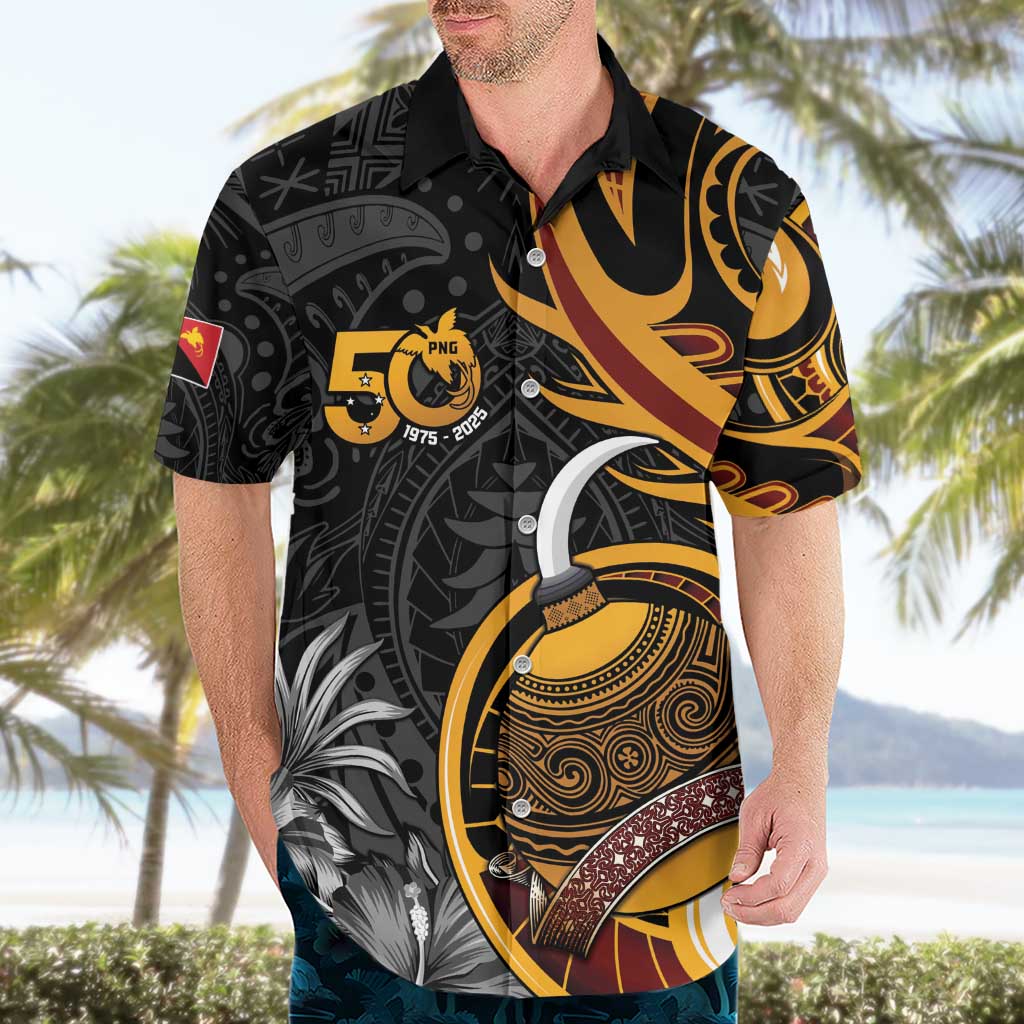 Personalised Papua New Guinea Hawaiian Shirt Happy 50th Independence Anniversary - Polynesian Pride