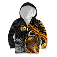 Personalised Papua New Guinea Kid Hoodie Happy Independence Day LT05 Zip Hoodie Black - Polynesian Pride