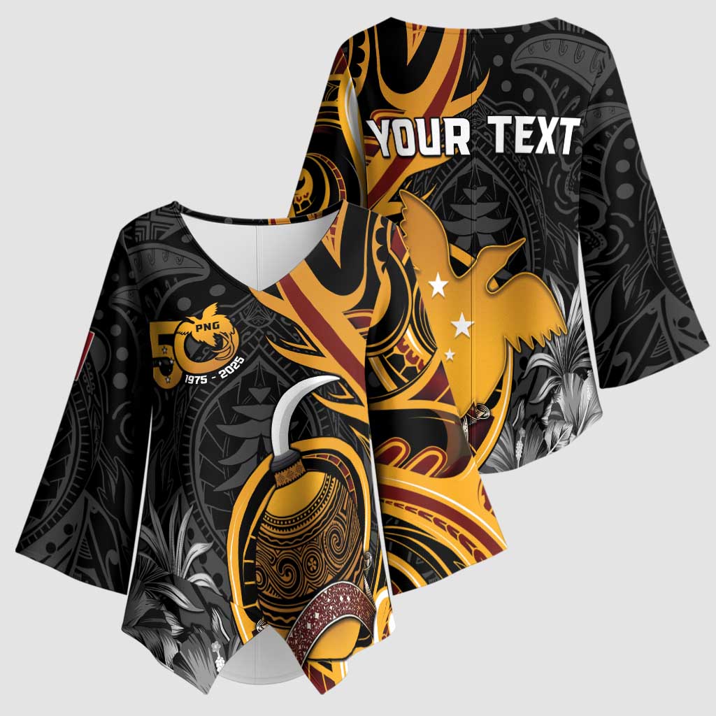 Papua New Guinea Kimono Sleeve Blouse Happy 50th Independence Anniversary - Polynesian Pride