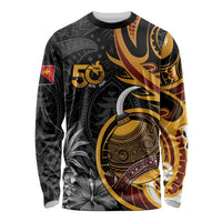 Personalised Papua New Guinea Long Sleeve Shirt Happy 50th Independence Anniversary - Polynesian Pride