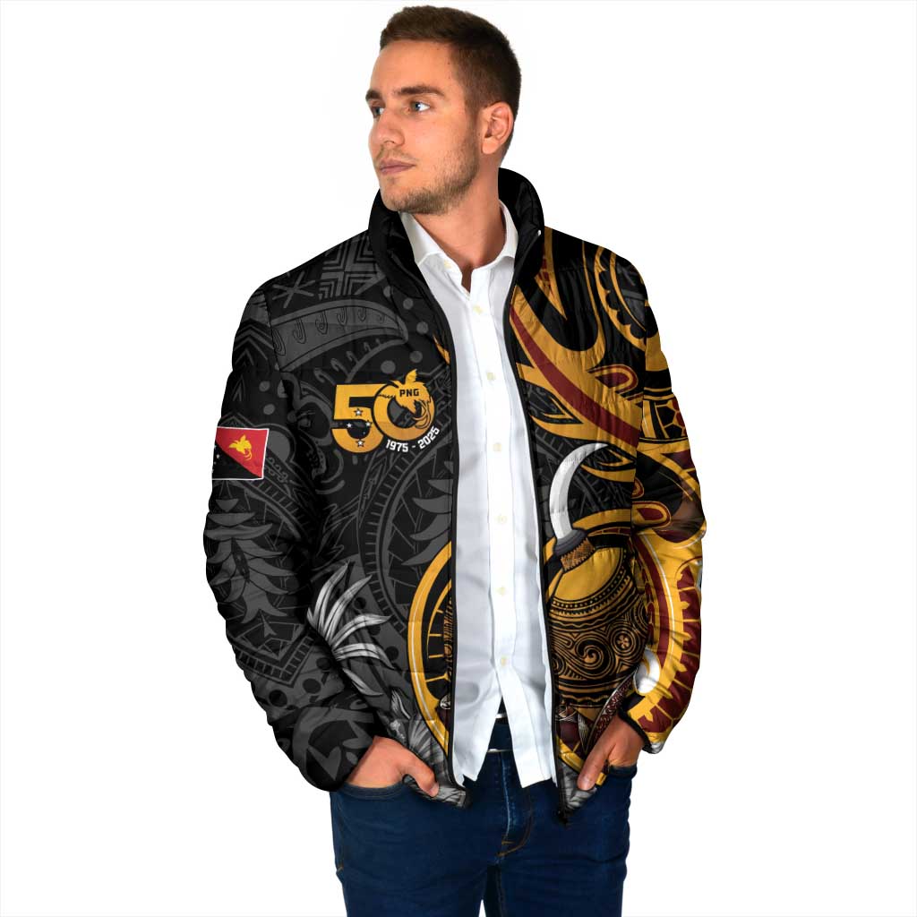 Papua New Guinea Padded Jacket Happy 50th Independence Anniversary - Polynesian Pride