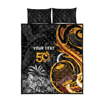 Personalised Papua New Guinea Quilt Bed Set Happy 50th Independence Anniversary - Polynesian Pride
