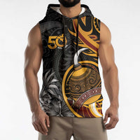 Papua New Guinea Sleeveless Hoodie Happy 50th Independence Anniversary - Polynesian Pride