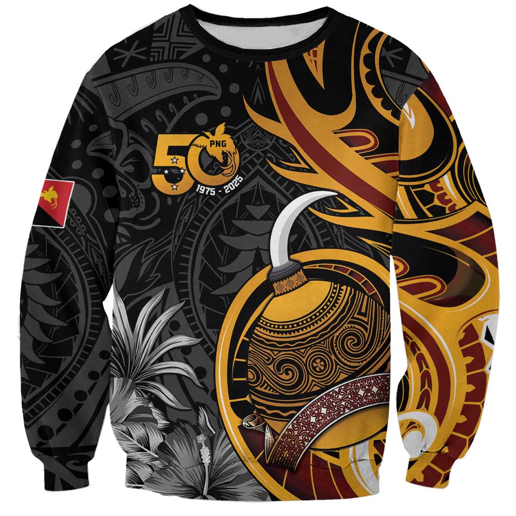 Personalised Papua New Guinea Sweatshirt Happy 50th Independence Anniversary - Polynesian Pride