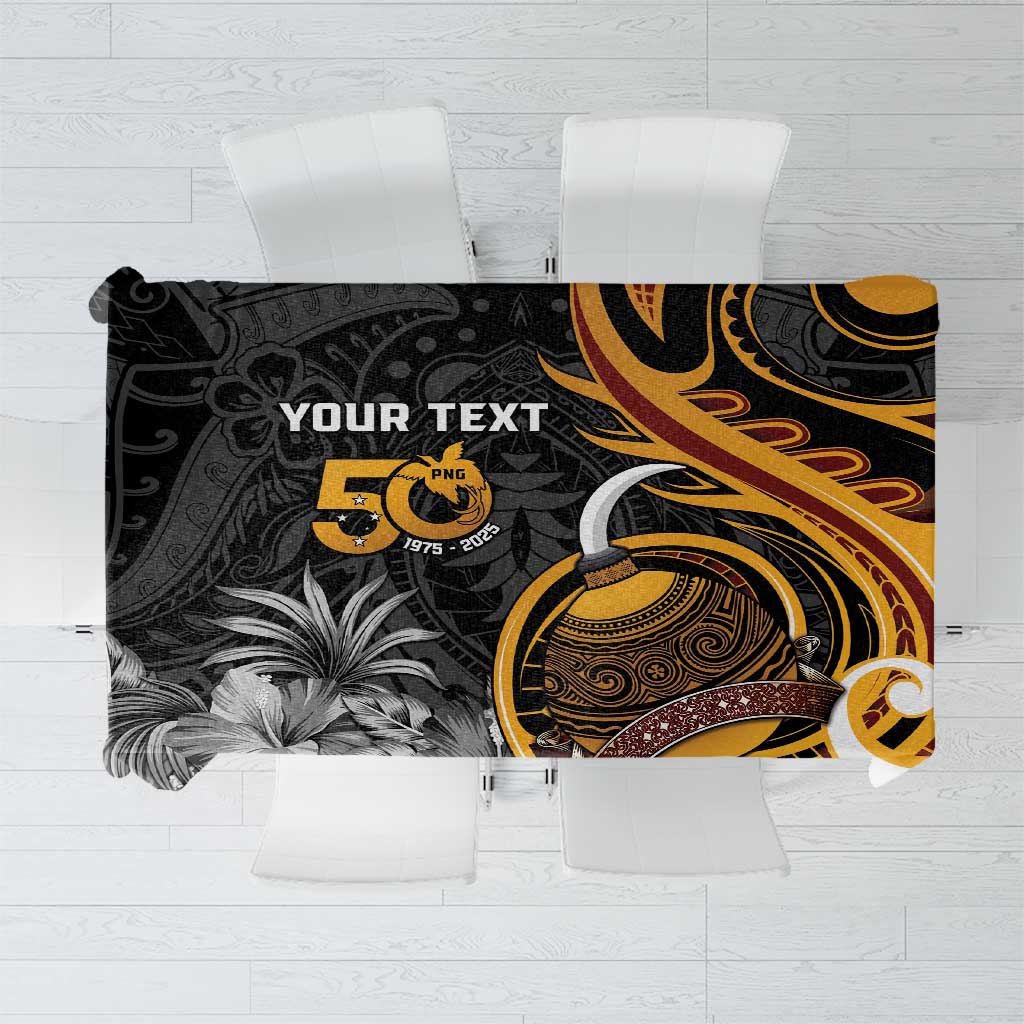Personalised Papua New Guinea Tablecloth Happy 50th Independence Anniversary - Polynesian Pride