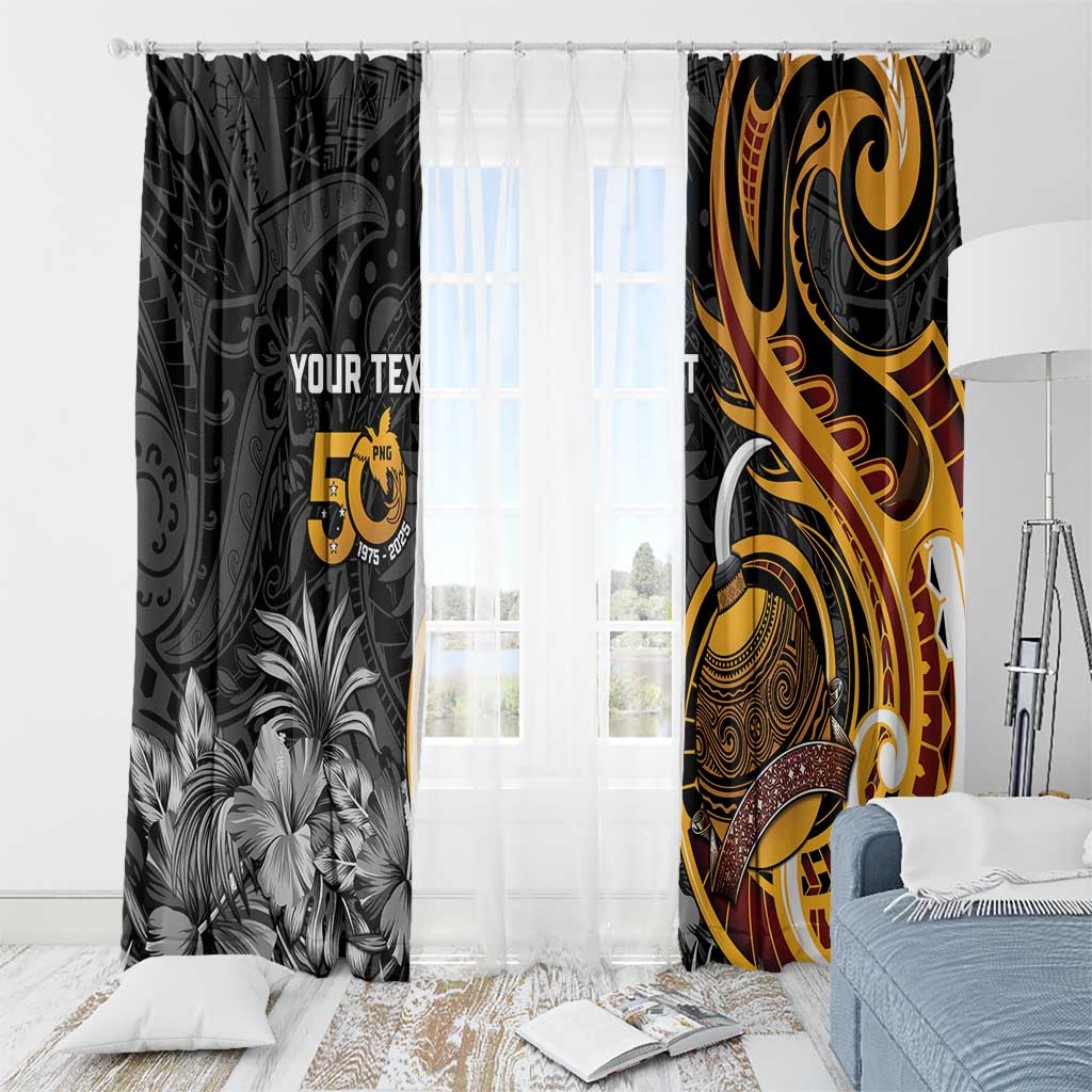 Personalised Papua New Guinea Window Curtain Happy 50th Independence Anniversary - Polynesian Pride