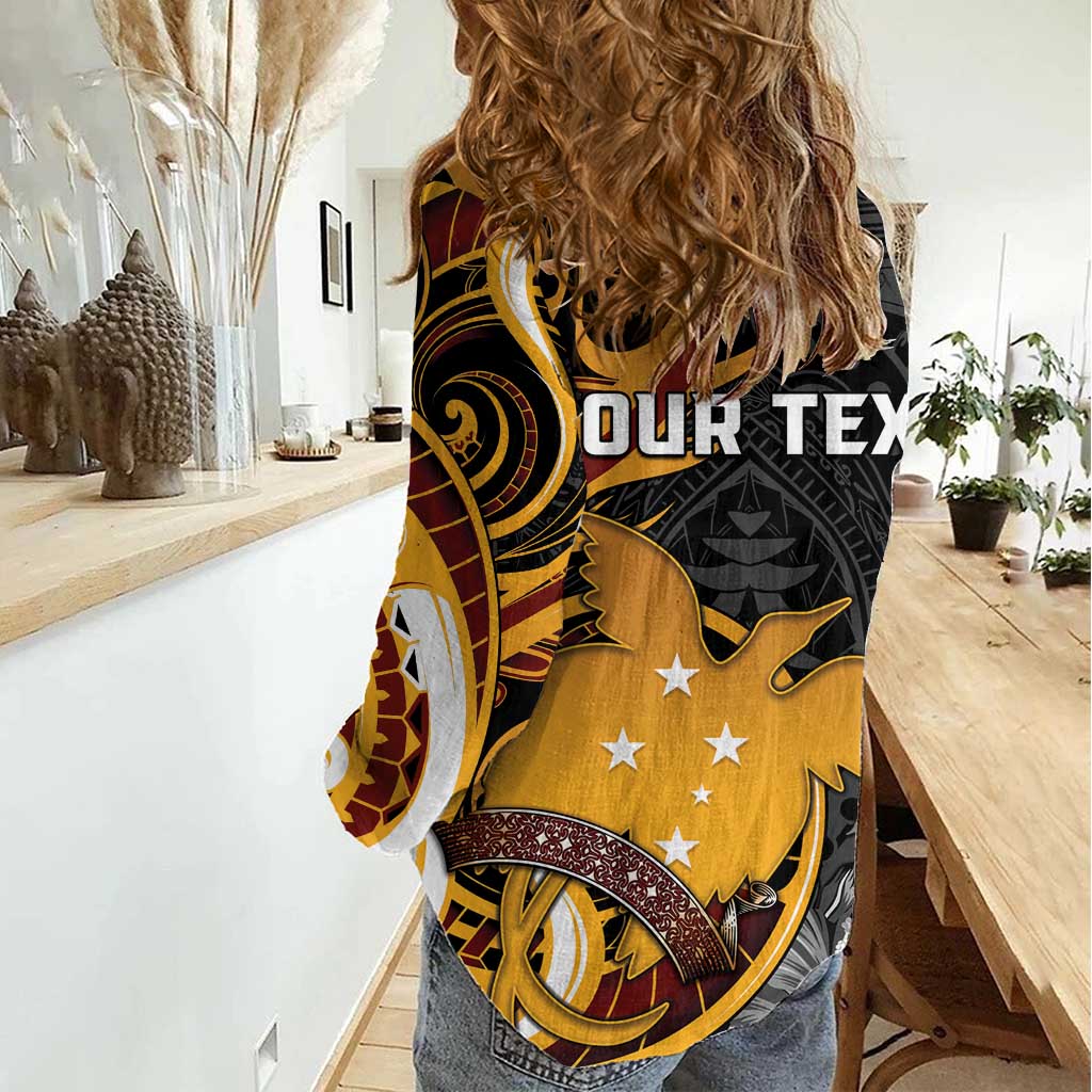 Personalised Papua New Guinea Women Casual Shirt Happy 50th Independence Anniversary - Polynesian Pride