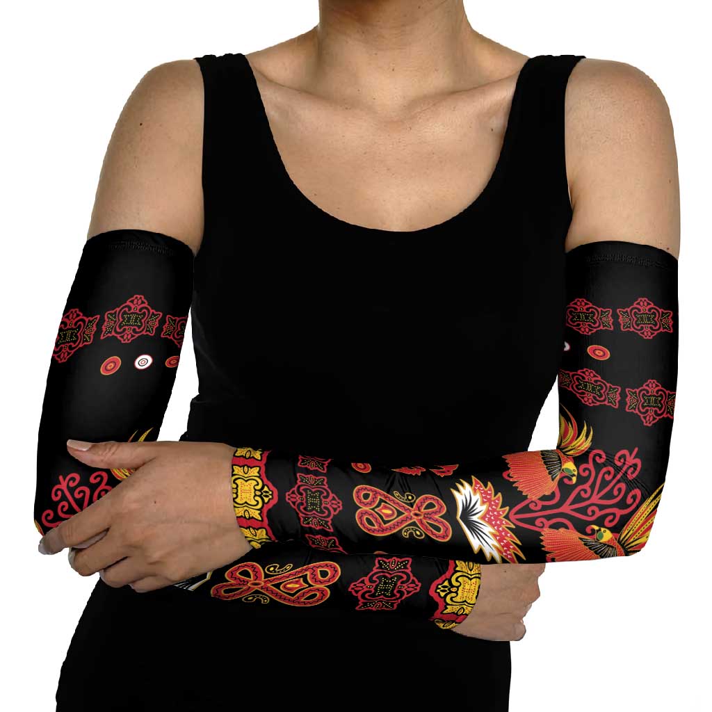 Papua Batik Motif Arm Sleeves Papua Spirit Black Version - Polynesian Pride