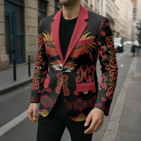 Papua Batik Motif Blazer Papua Spirit Black Version - Polynesian Pride