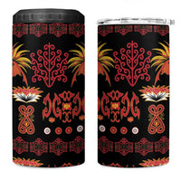Papua Batik Motif 4 in 1 Can Cooler Tumbler Papua Spirit Black Version - Polynesian Pride