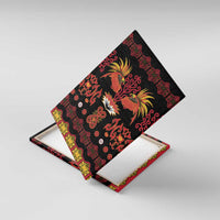 Papua Batik Motif Canvas Wall Art Papua Spirit Black Version - Polynesian Pride