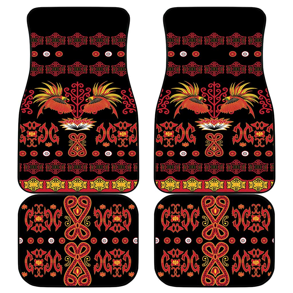 Papua Batik Motif Car Mats Papua Spirit Black Version - Polynesian Pride