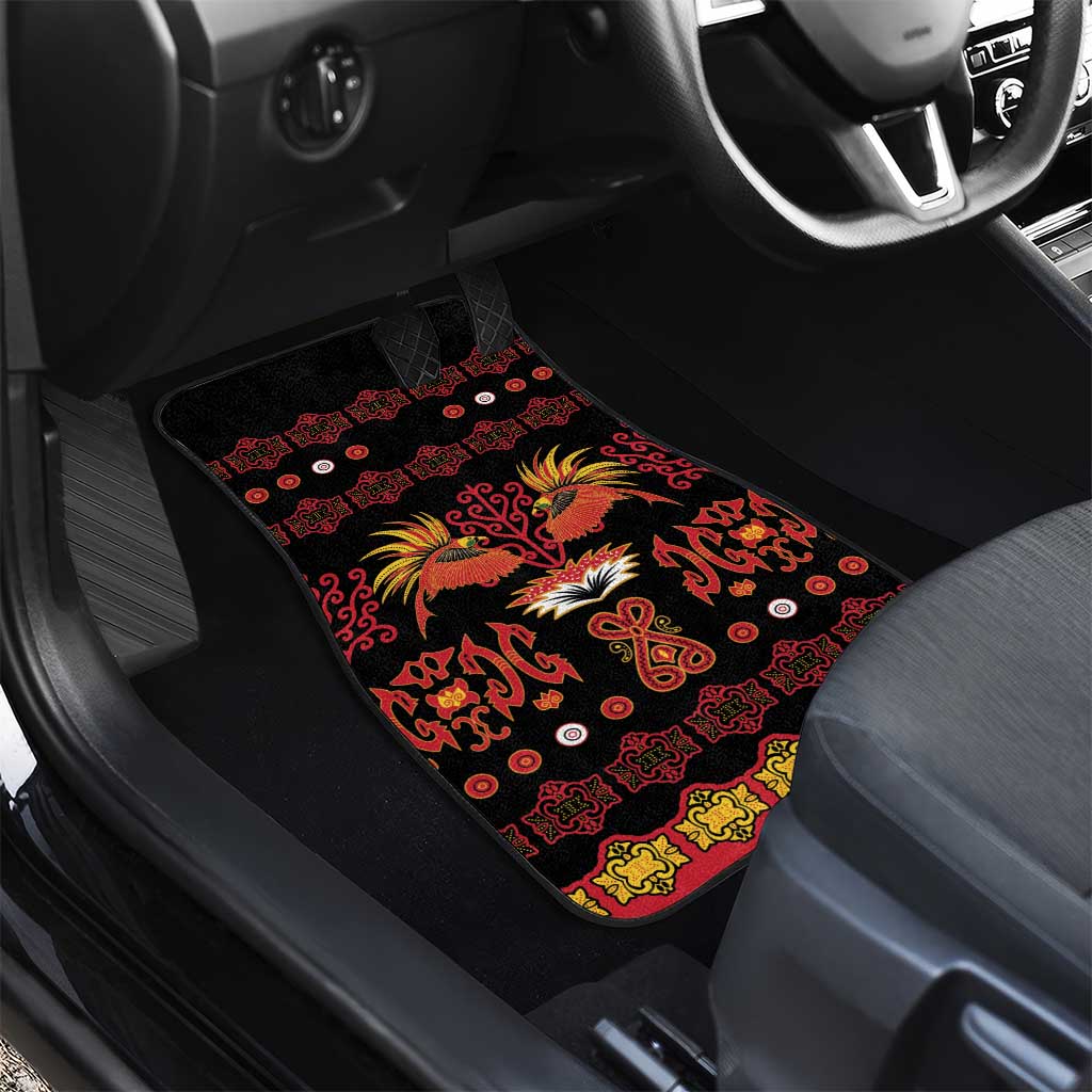 Papua Batik Motif Car Mats Papua Spirit Black Version - Polynesian Pride