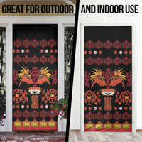 Papua Batik Motif Door Cover Papua Spirit Black Version - Polynesian Pride