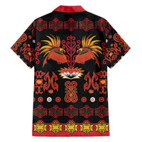Papua Batik Motif Family Matching Long Sleeve Bodycon Dress and Hawaiian Shirt Papua Spirit Black Version - Polynesian Pride