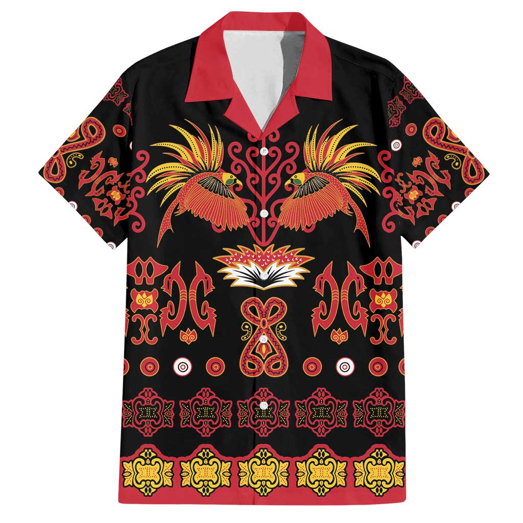 Papua Batik Motif Family Matching Puletasi and Hawaiian Shirt Papua Spirit Black Version - Polynesian Pride