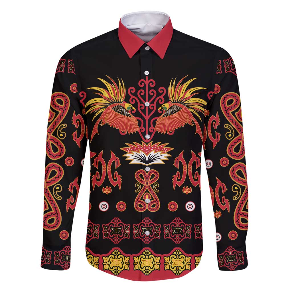 Papua Batik Motif Family Matching Tank Maxi Dress and Hawaiian Shirt Papua Spirit Black Version - Polynesian Pride