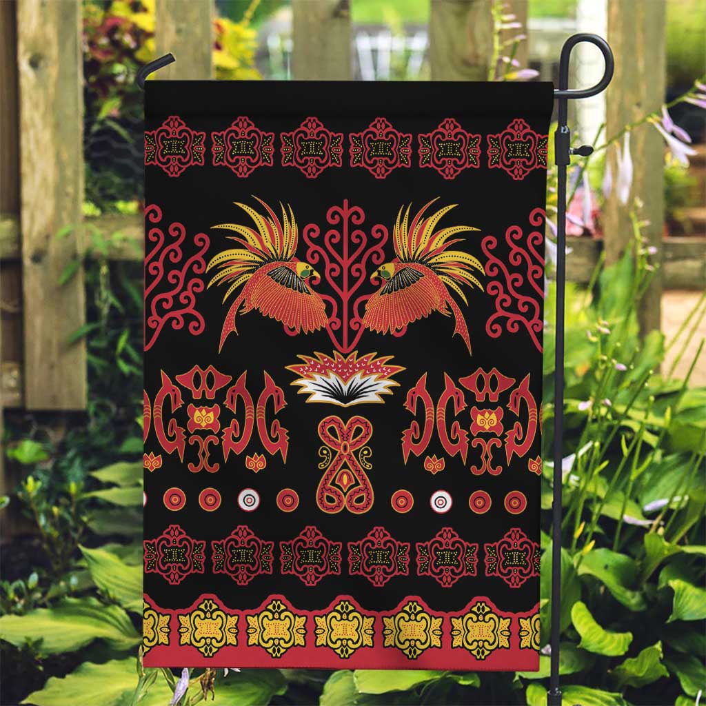 Papua Batik Motif Garden Flag Papua Spirit Black Version - Polynesian Pride