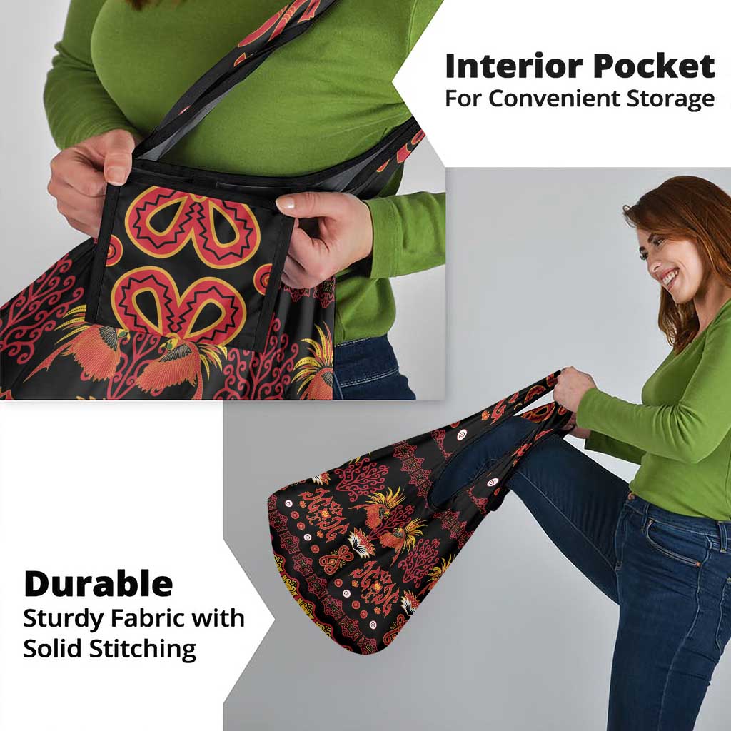 Papua Batik Motif Grocery Bag Papua Spirit Black Version - Polynesian Pride