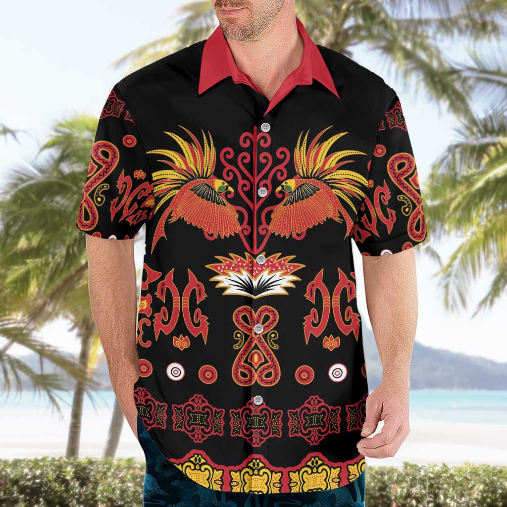 Papua Batik Motif Hawaiian Shirt Papua Spirit Black Version - Polynesian Pride