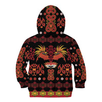 Papua Batik Motif Kid Hoodie Papua Spirit Black Version LT05 - Polynesian Pride