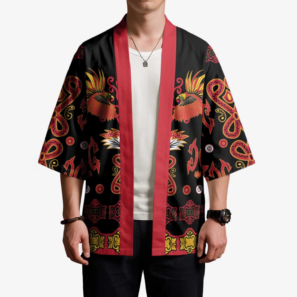 Papua Batik Motif Kimono Papua Spirit Black Version - Polynesian Pride