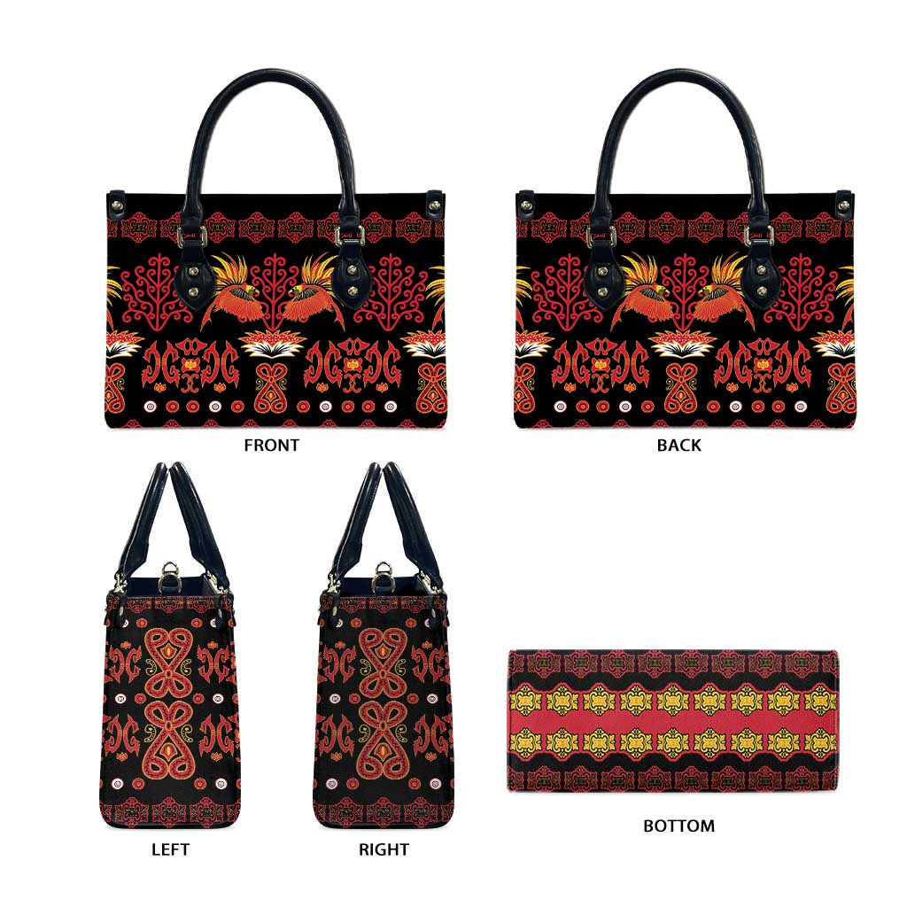 Papua Batik Motif Leather Bag Papua Spirit Black Version - Polynesian Pride