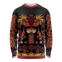 Papua Batik Motif Long Sleeve Shirt Papua Spirit Black Version LT05 Unisex Black - Polynesian Pride