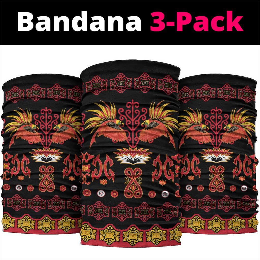 Papua Batik Motif Neck Gaiter Papua Spirit Black Version - Polynesian Pride