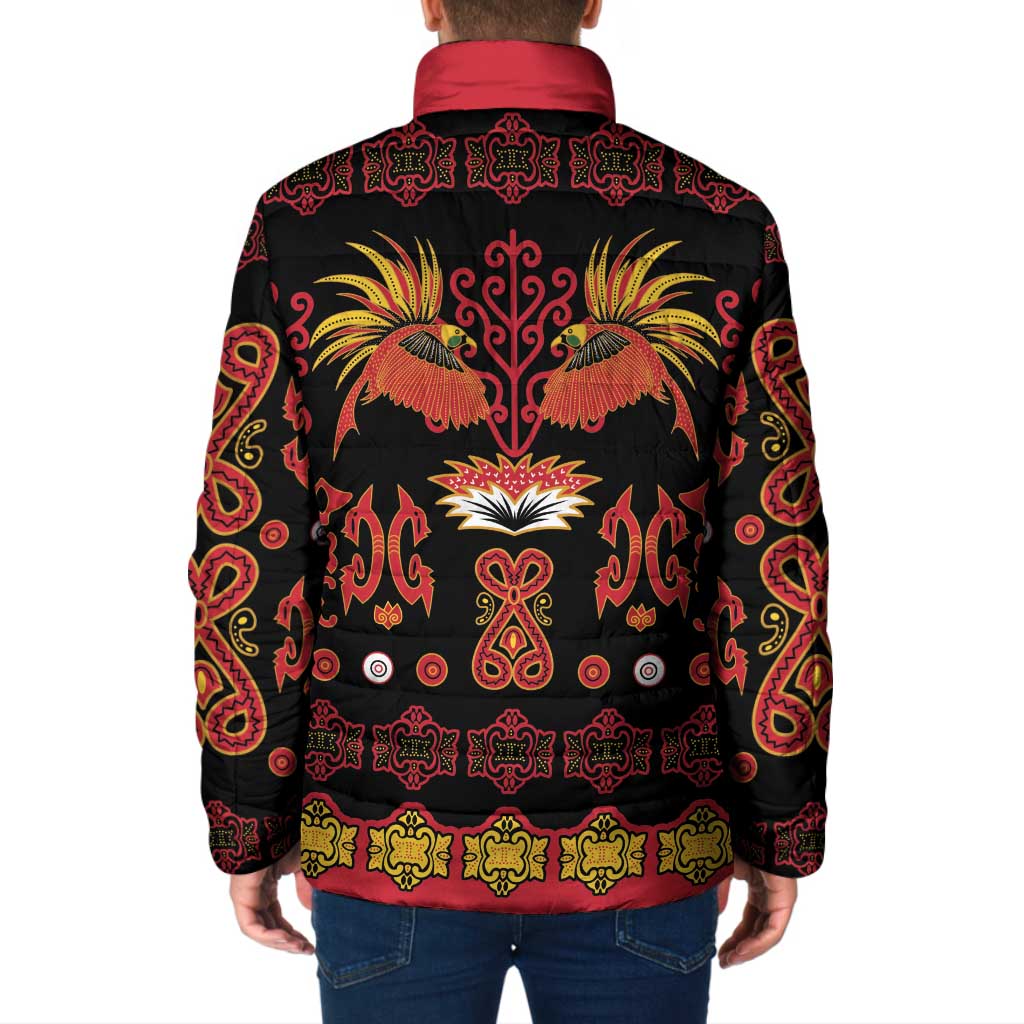 Papua Batik Motif Padded Jacket Papua Spirit Black Version - Polynesian Pride