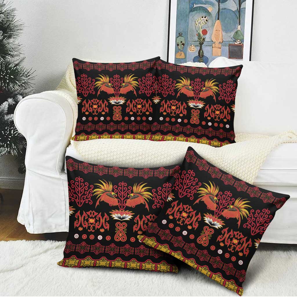 Papua Batik Motif Pillow Cover Papua Spirit Black Version - Polynesian Pride